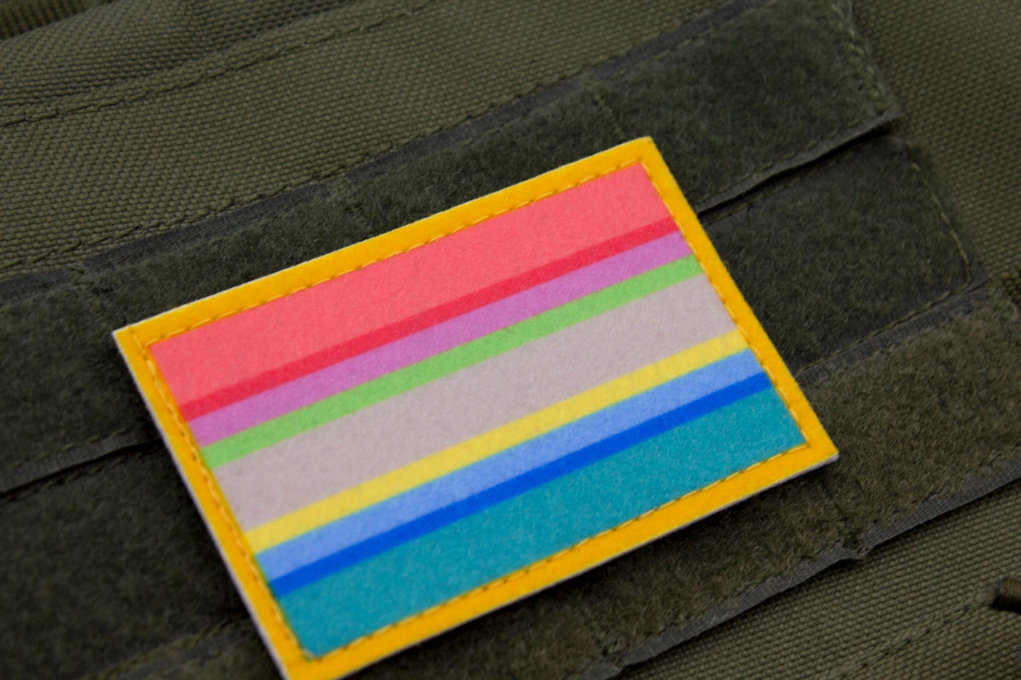 Gender questioning LGBTQ flag hook and loop patch