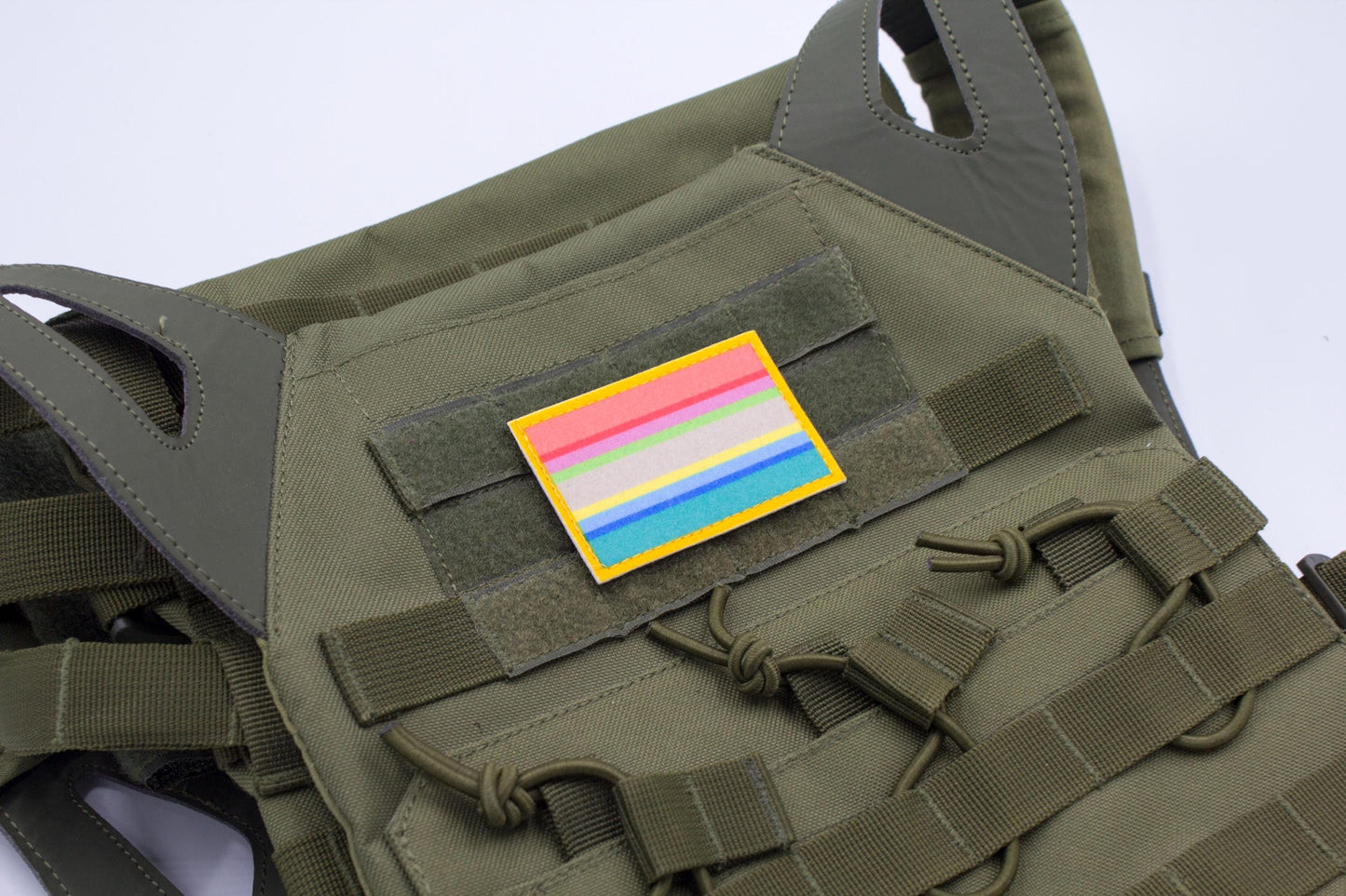 Gender questioning LGBTQ flag hook and loop patch