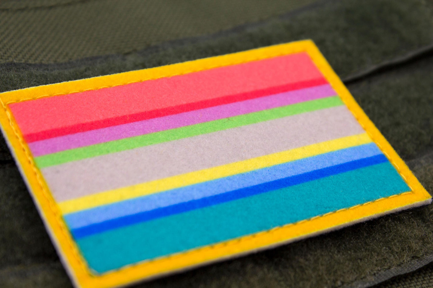 Gender questioning LGBTQ flag hook and loop patch