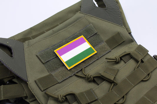 Genderqueer LGBTQ flag hook and loop patch