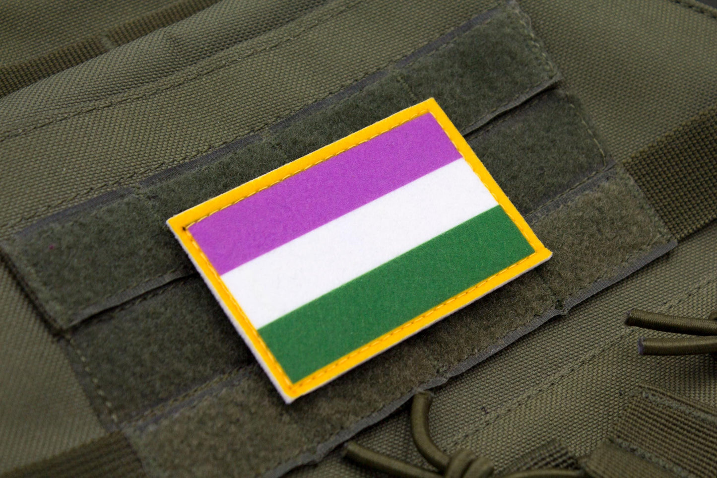 Genderqueer LGBTQ flag hook and loop patch