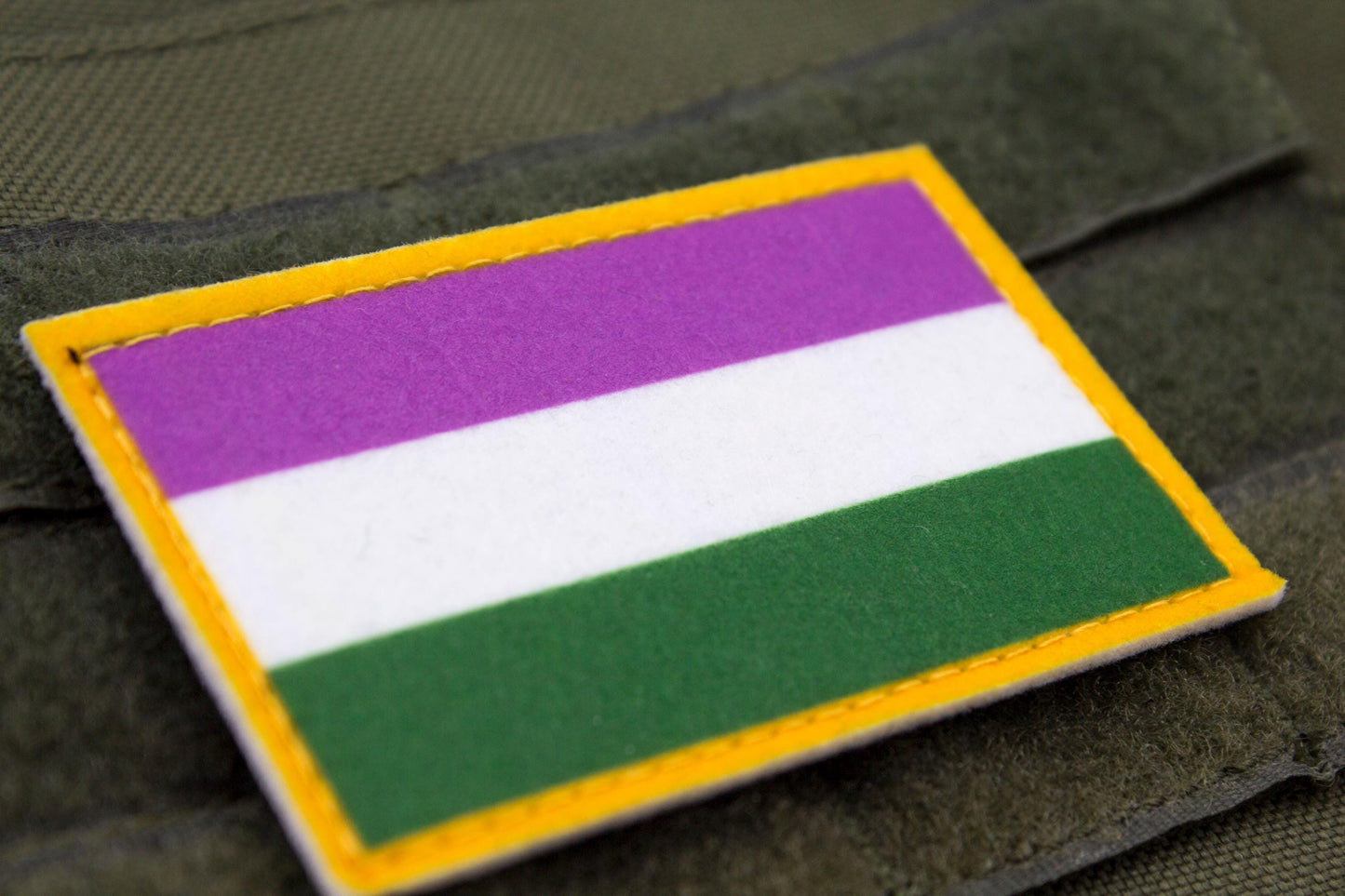 Genderqueer LGBTQ flag hook and loop patch