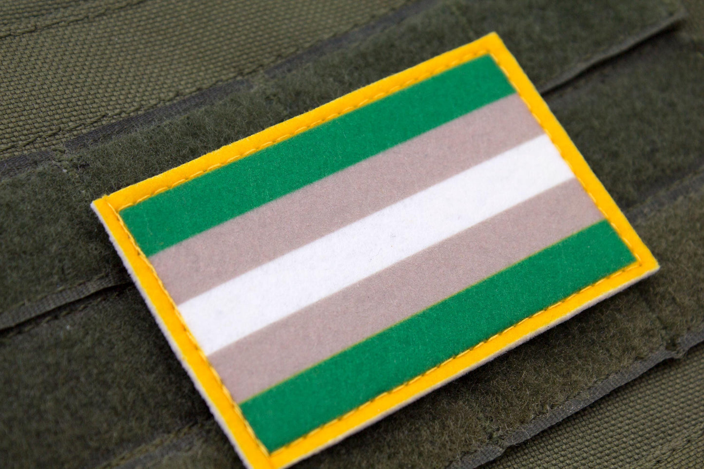 Gray aromanticism LGBTQ flag hook and loop patch