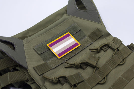 Gray asexuality LGBTQ flag hook and loop patch