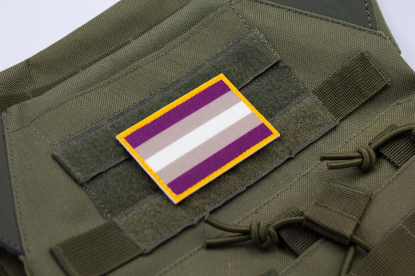 Gray asexuality LGBTQ flag hook and loop patch