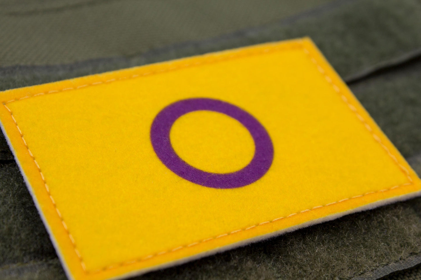 Intersex LGBTQ flag hook and loop patch