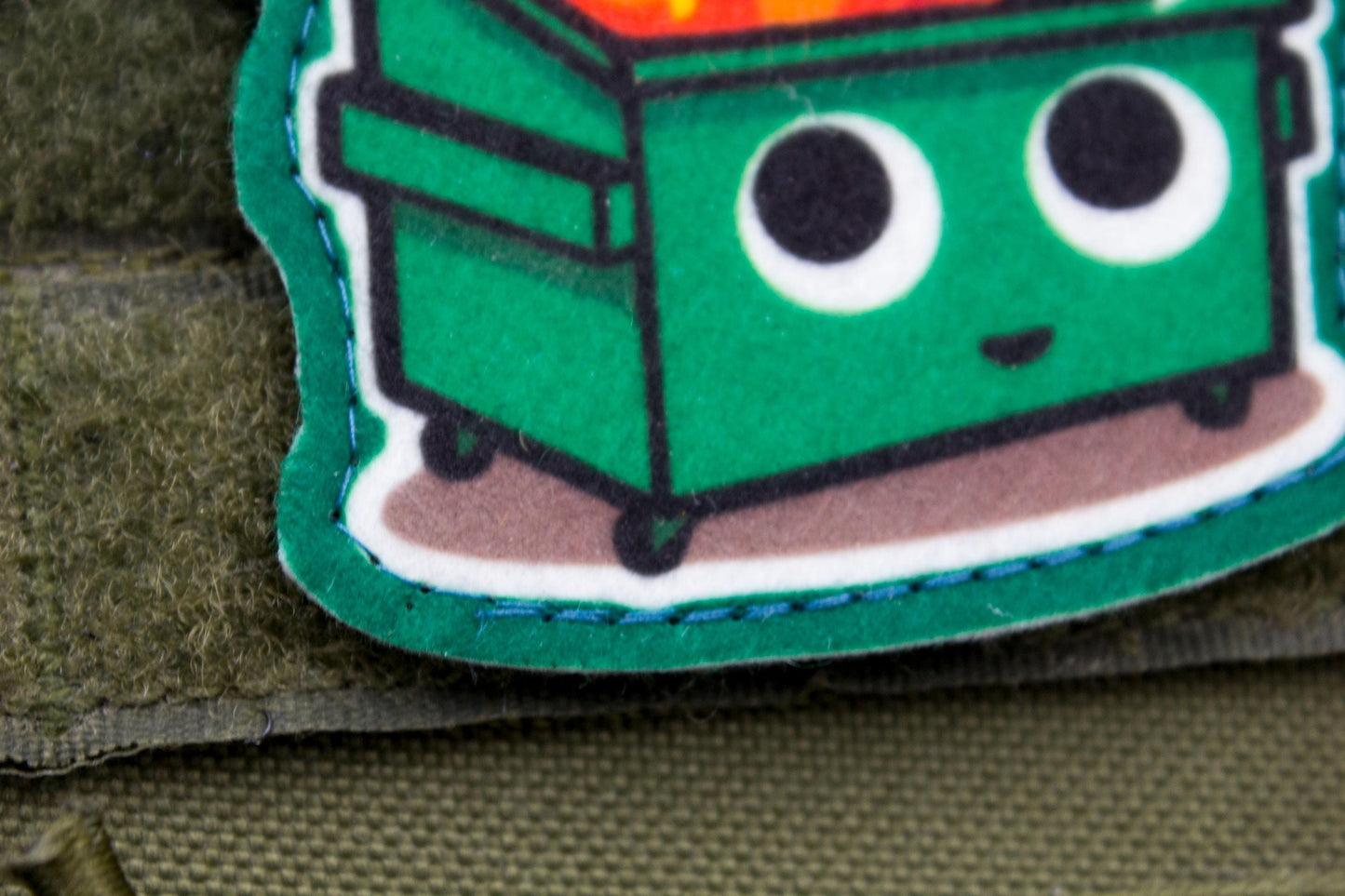 Dumpster fire This is Fine Meme hook and loop morale patch