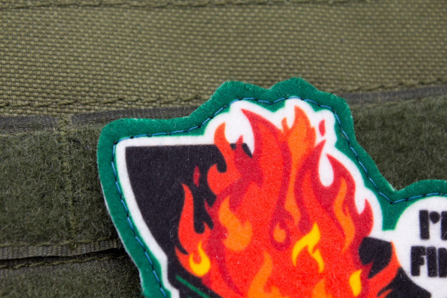 Dumpster fire This is Fine Meme hook and loop morale patch