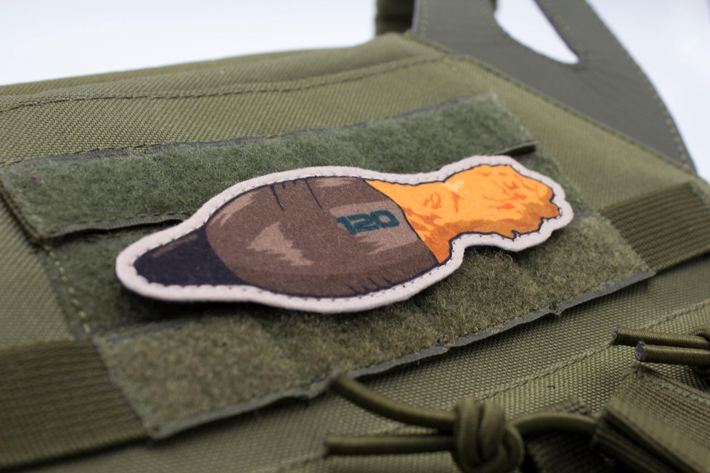Mortar mine hook and loop morale patch