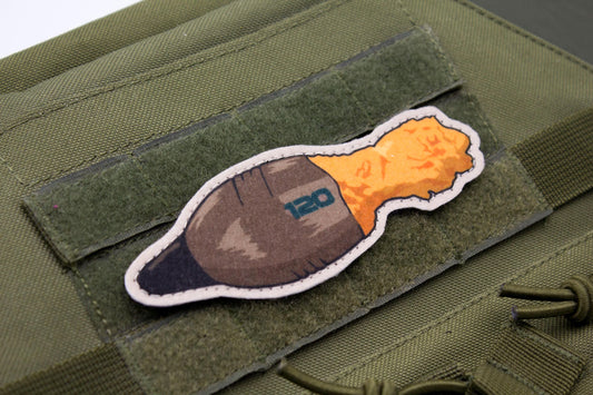 Mortar mine hook and loop morale patch