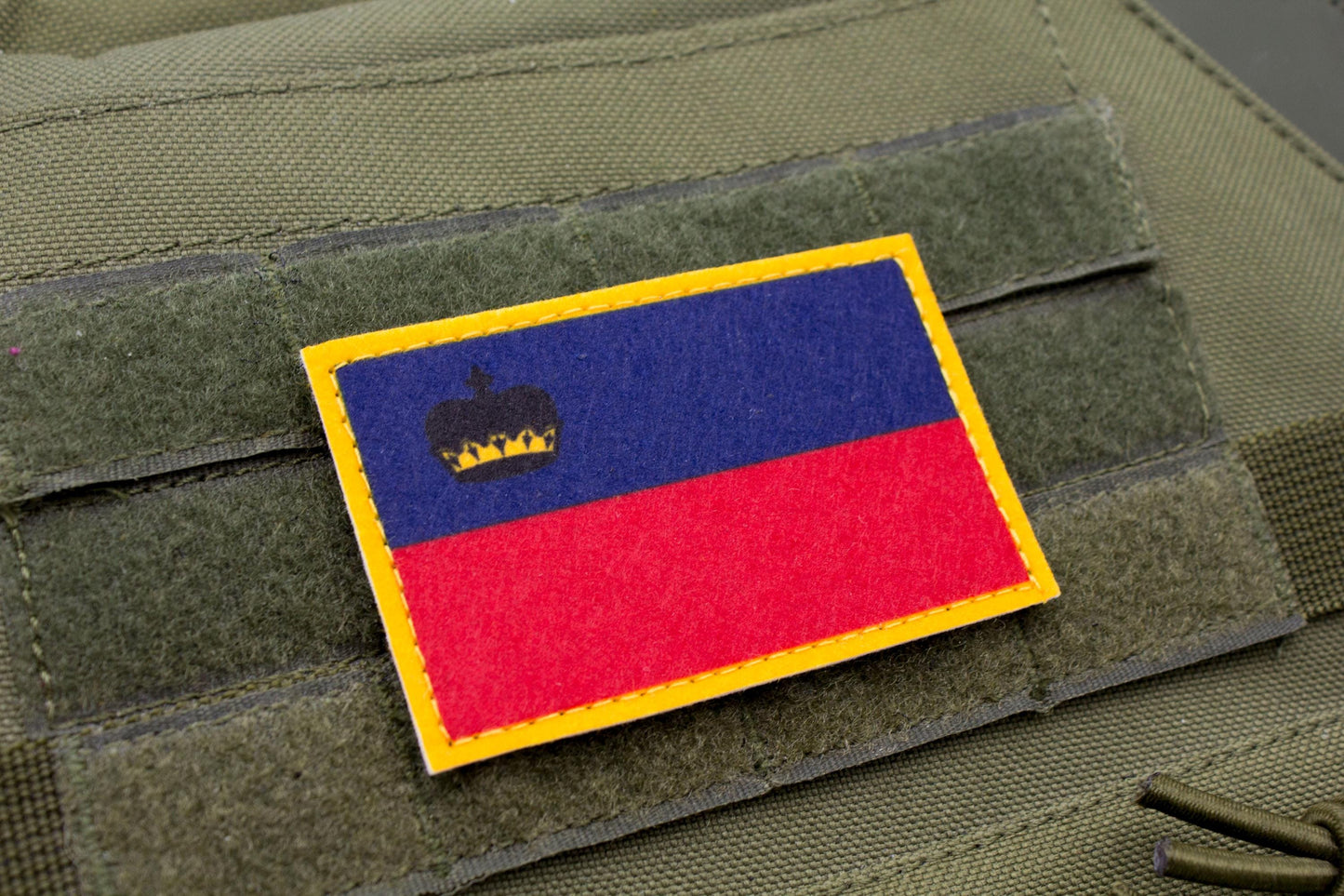 Liechtenstein flag hook and loop patch Liechtensteiner Flagge
