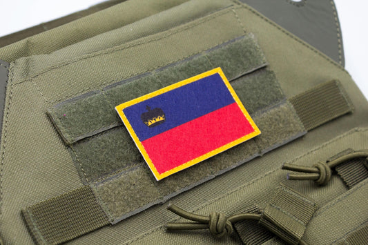 Liechtenstein flag hook and loop patch Liechtensteiner Flagge