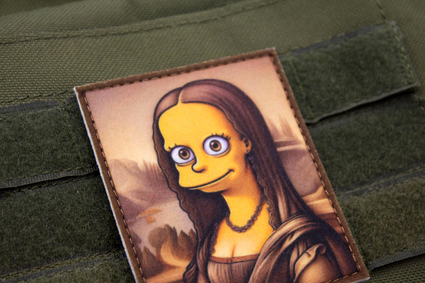 Lisa Simpson Mona Lisa hook and loop morale patch The Simpsons parody