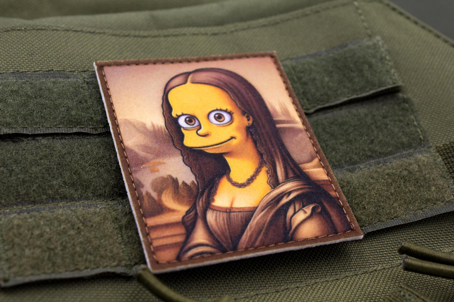 Lisa Simpson Mona Lisa hook and loop morale patch The Simpsons parody