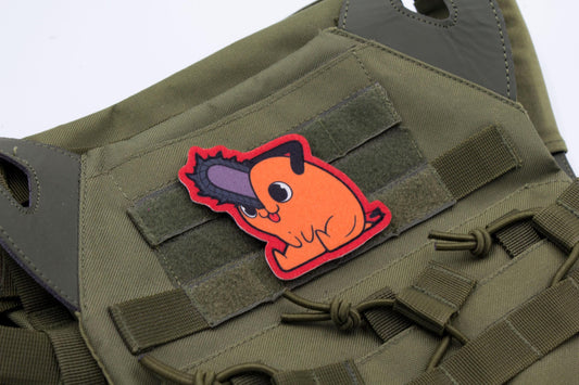 Pochita Chainsaw Man hook and loop anime patch RED