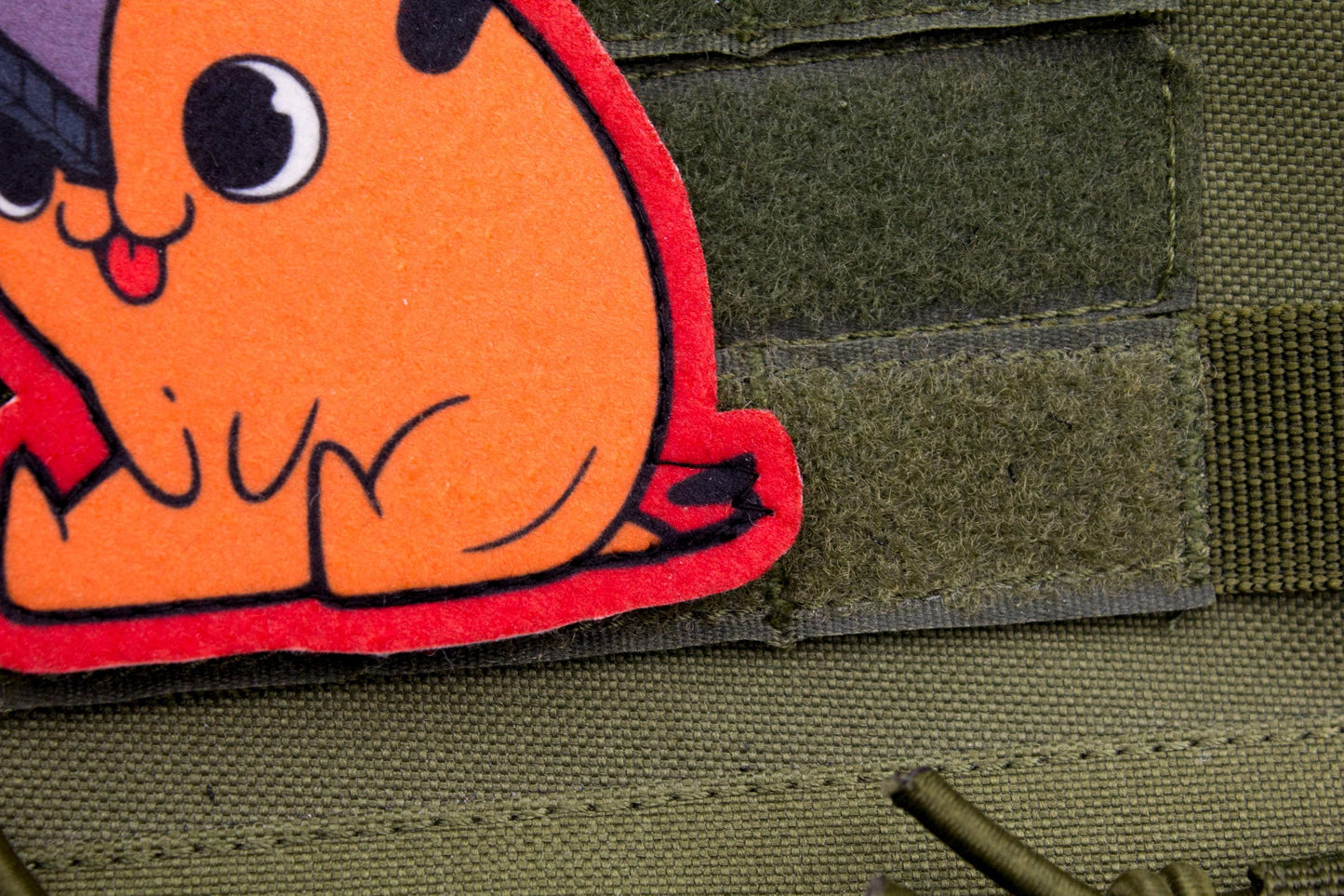 Pochita Chainsaw Man hook and loop anime patch RED
