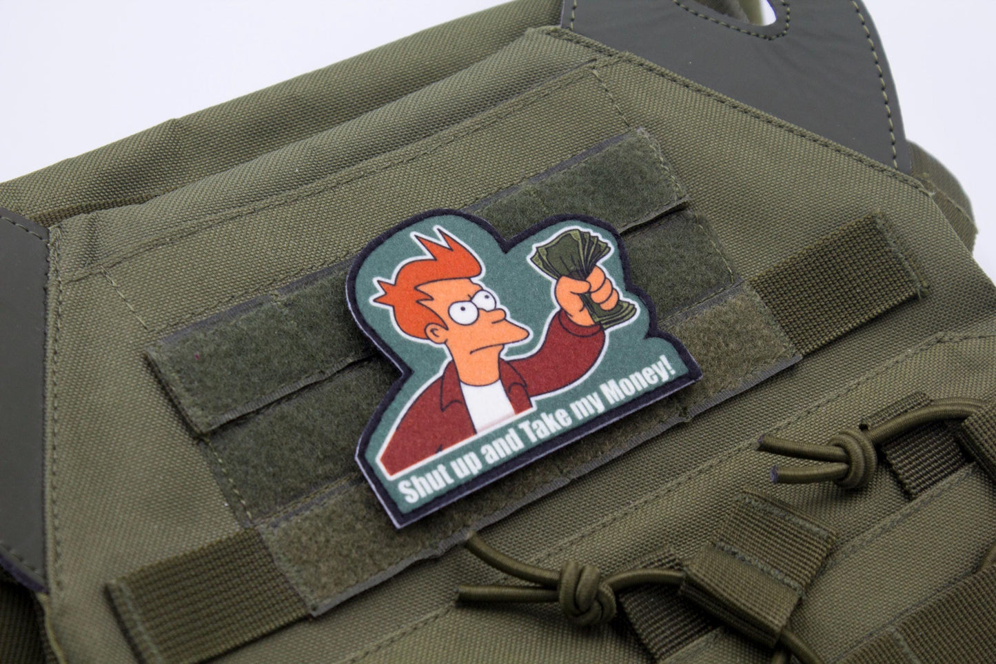Shut up and take my money Futurama Cosplay hook and loop morale patch