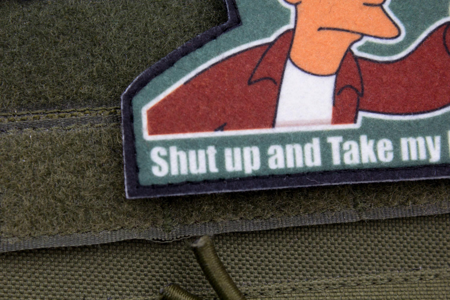Shut up and take my money Futurama Cosplay hook and loop morale patch