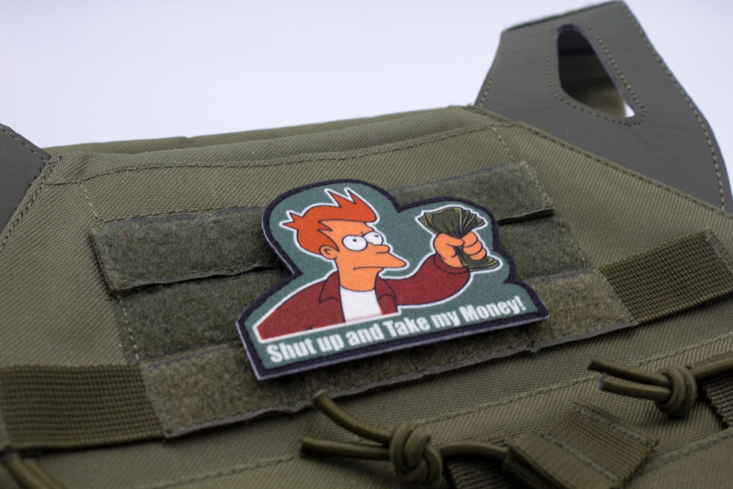 Shut up and take my money Futurama Cosplay hook and loop morale patch