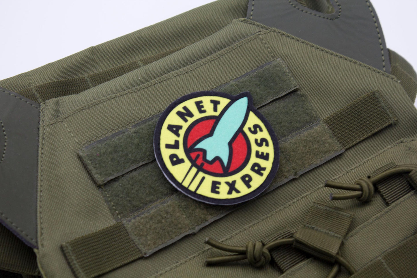Planet Express Futurama logo BLUE Cosplay hook and loop morale patch