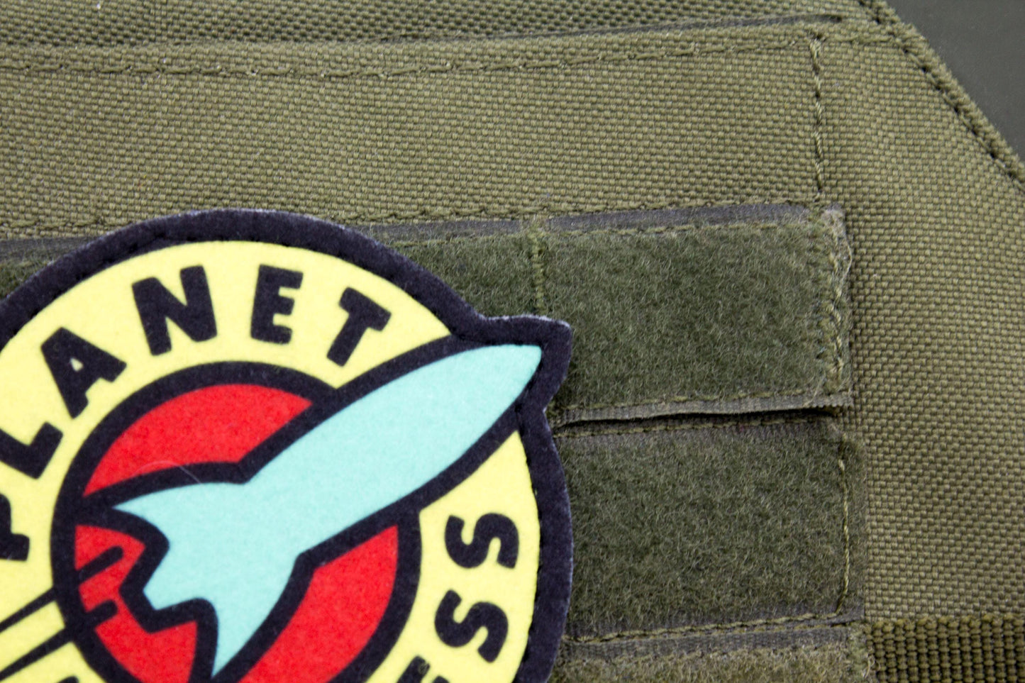 Planet Express Futurama logo BLUE Cosplay hook and loop morale patch