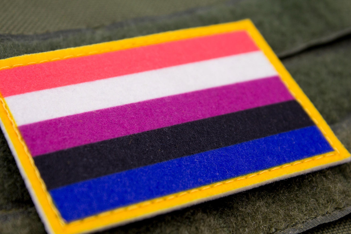 Gender fluidity LGBTQ flag hook and loop patch