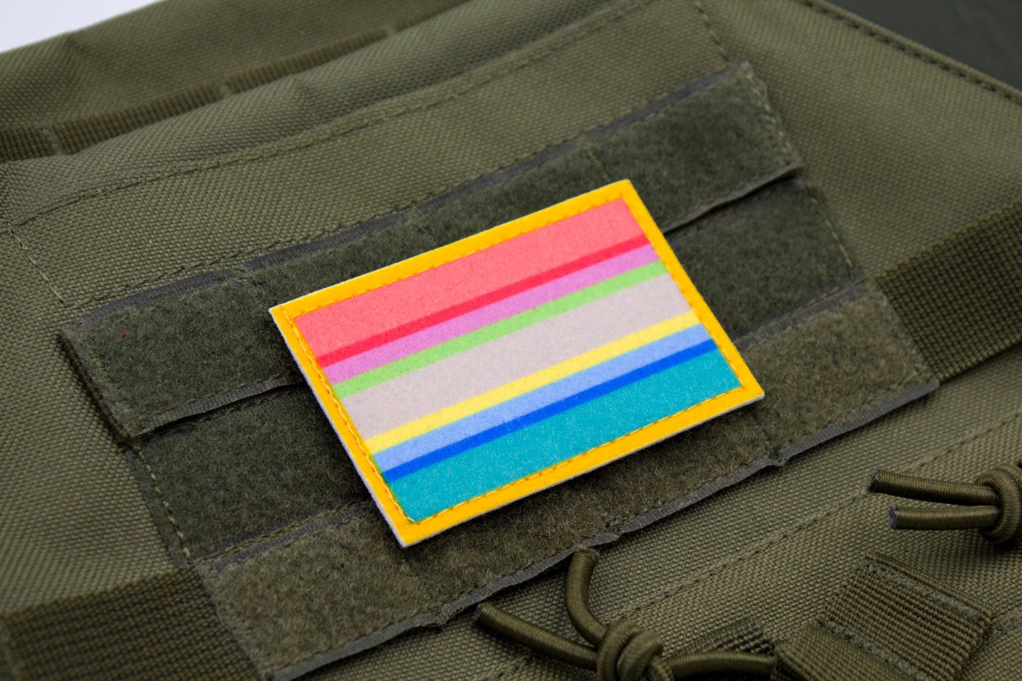Gender questioning LGBTQ flag hook and loop patch