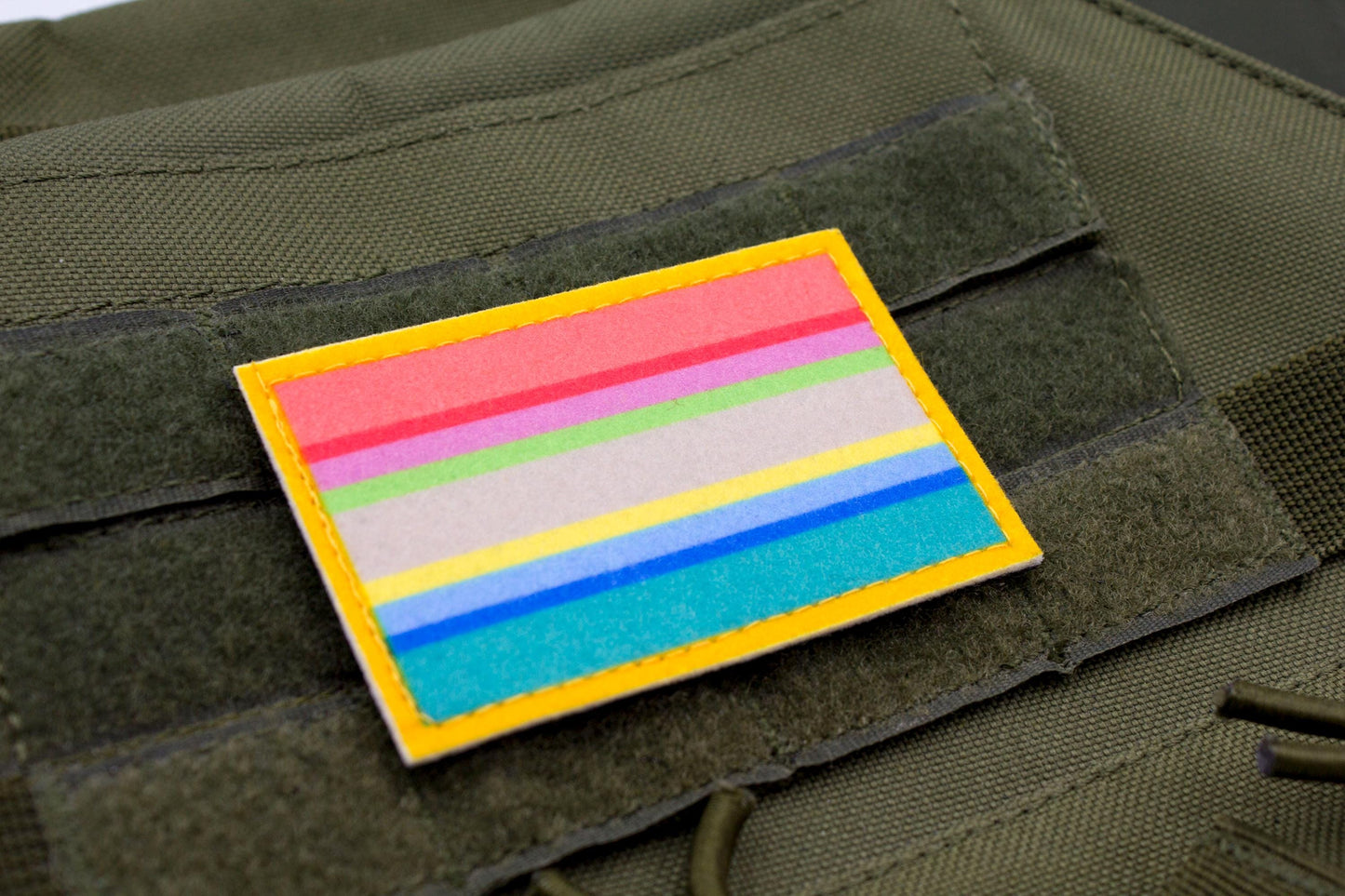 Gender questioning LGBTQ flag hook and loop patch