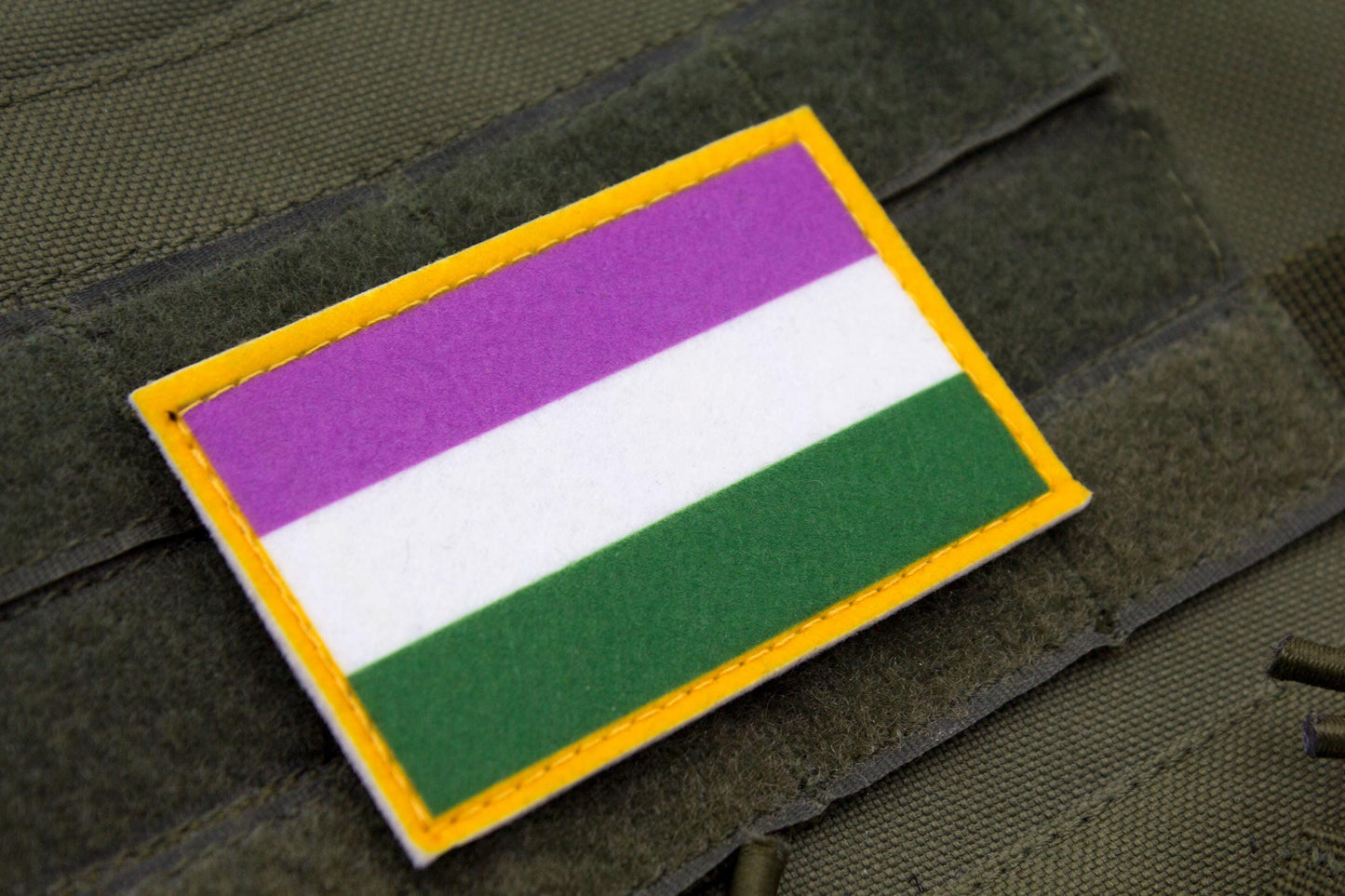 Genderqueer LGBTQ flag hook and loop patch