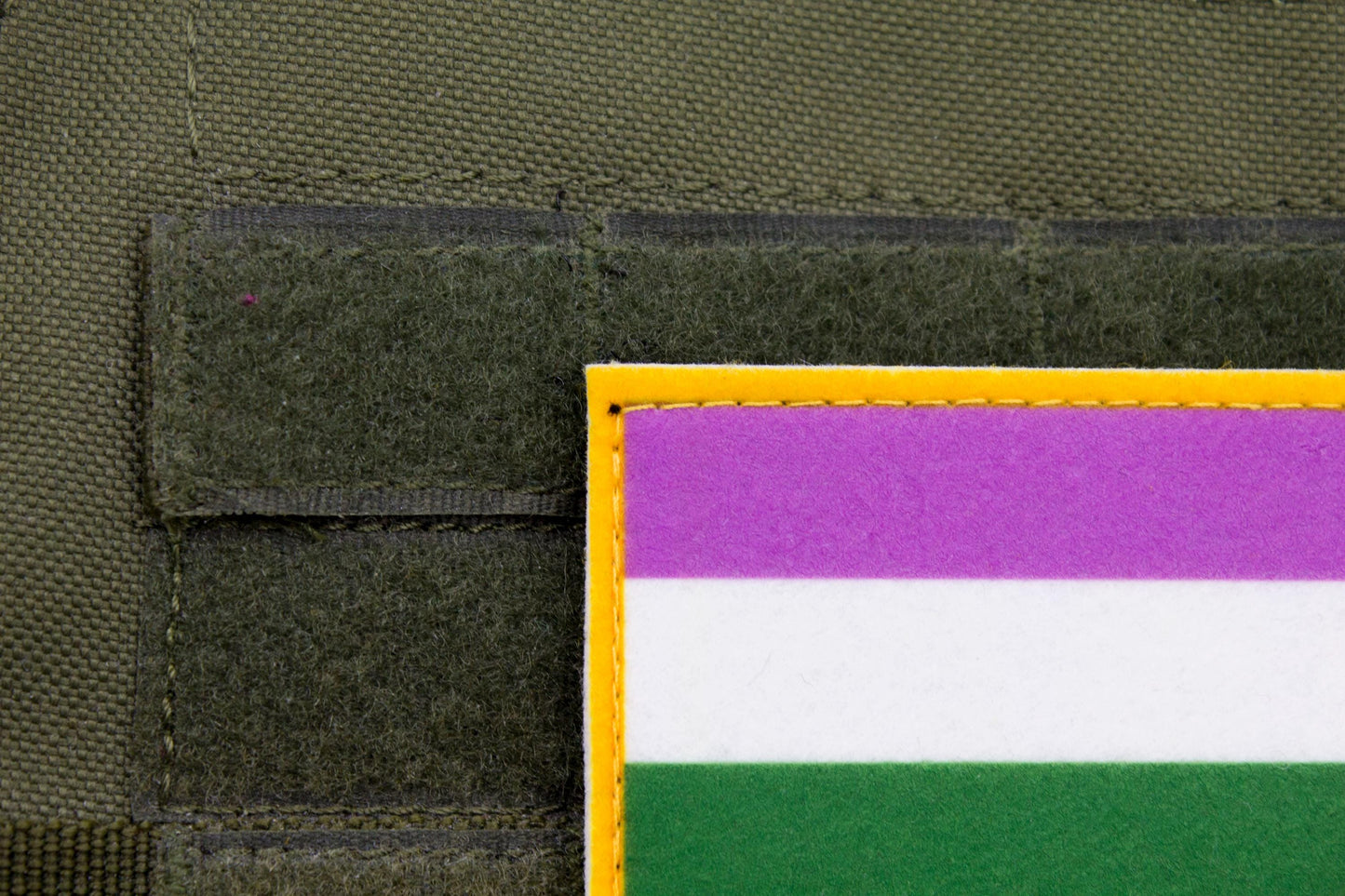 Genderqueer LGBTQ flag hook and loop patch