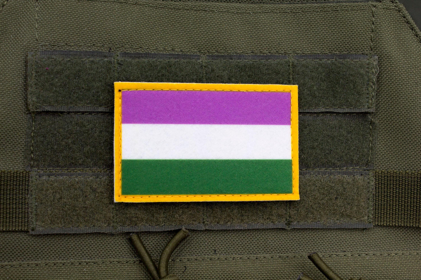 Genderqueer LGBTQ flag hook and loop patch
