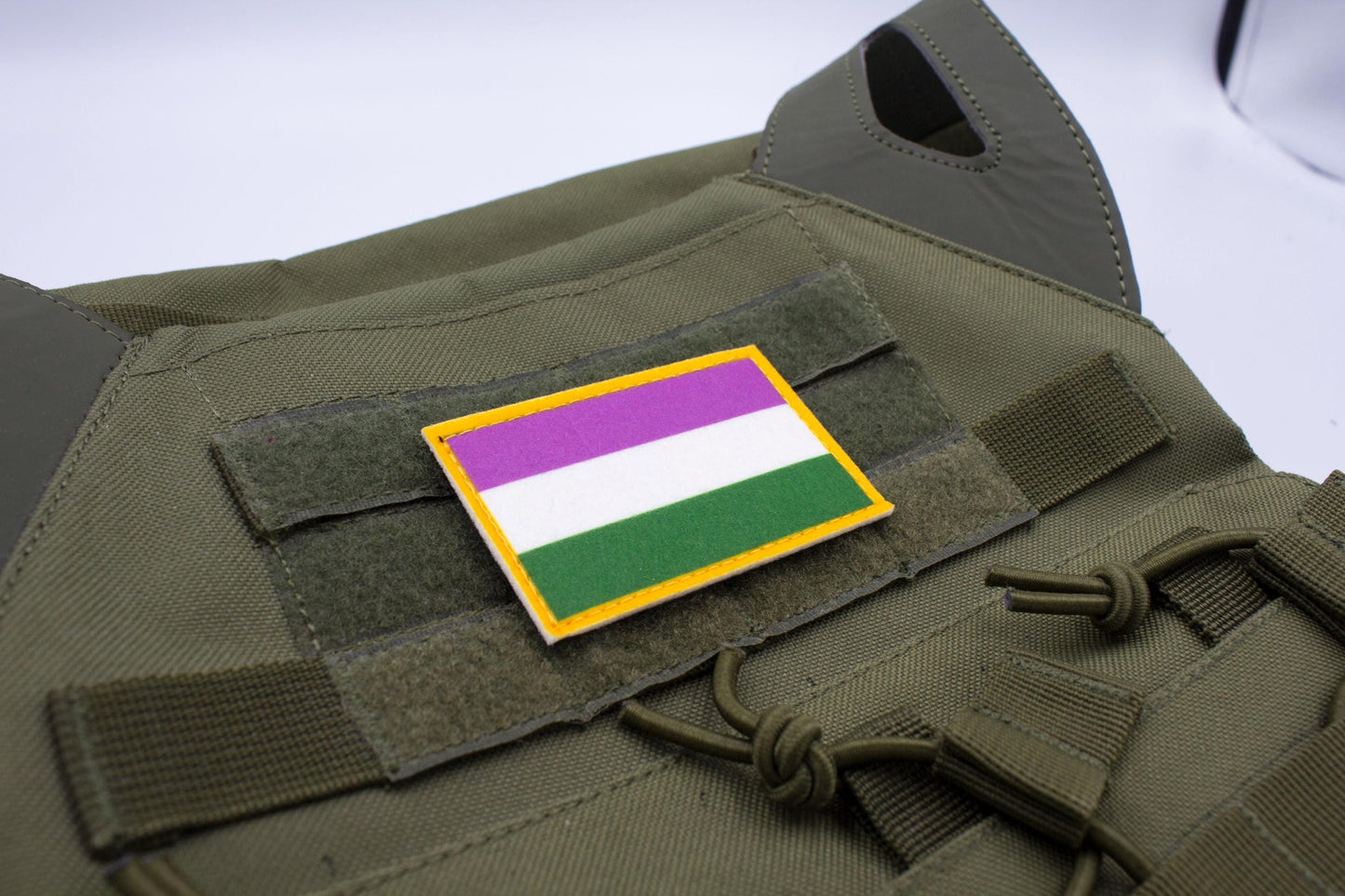 Genderqueer LGBTQ flag hook and loop patch