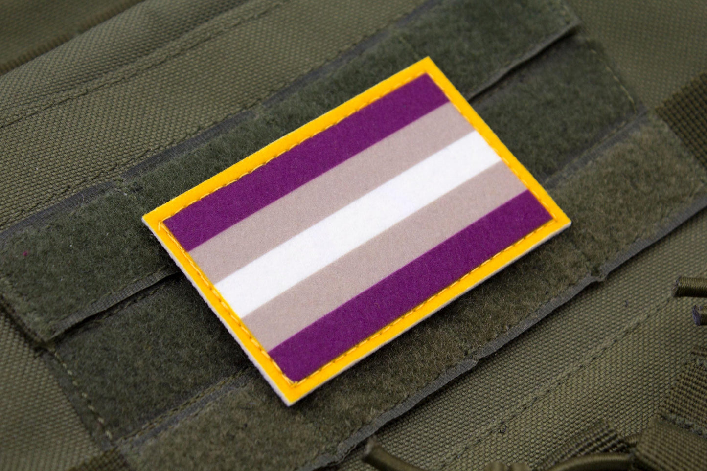 Gray asexuality LGBTQ flag hook and loop patch