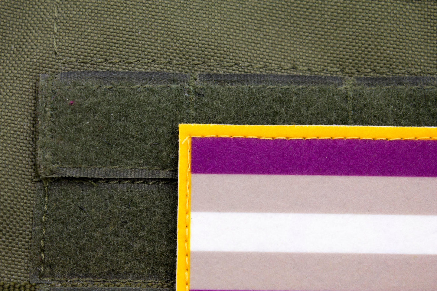Gray asexuality LGBTQ flag hook and loop patch