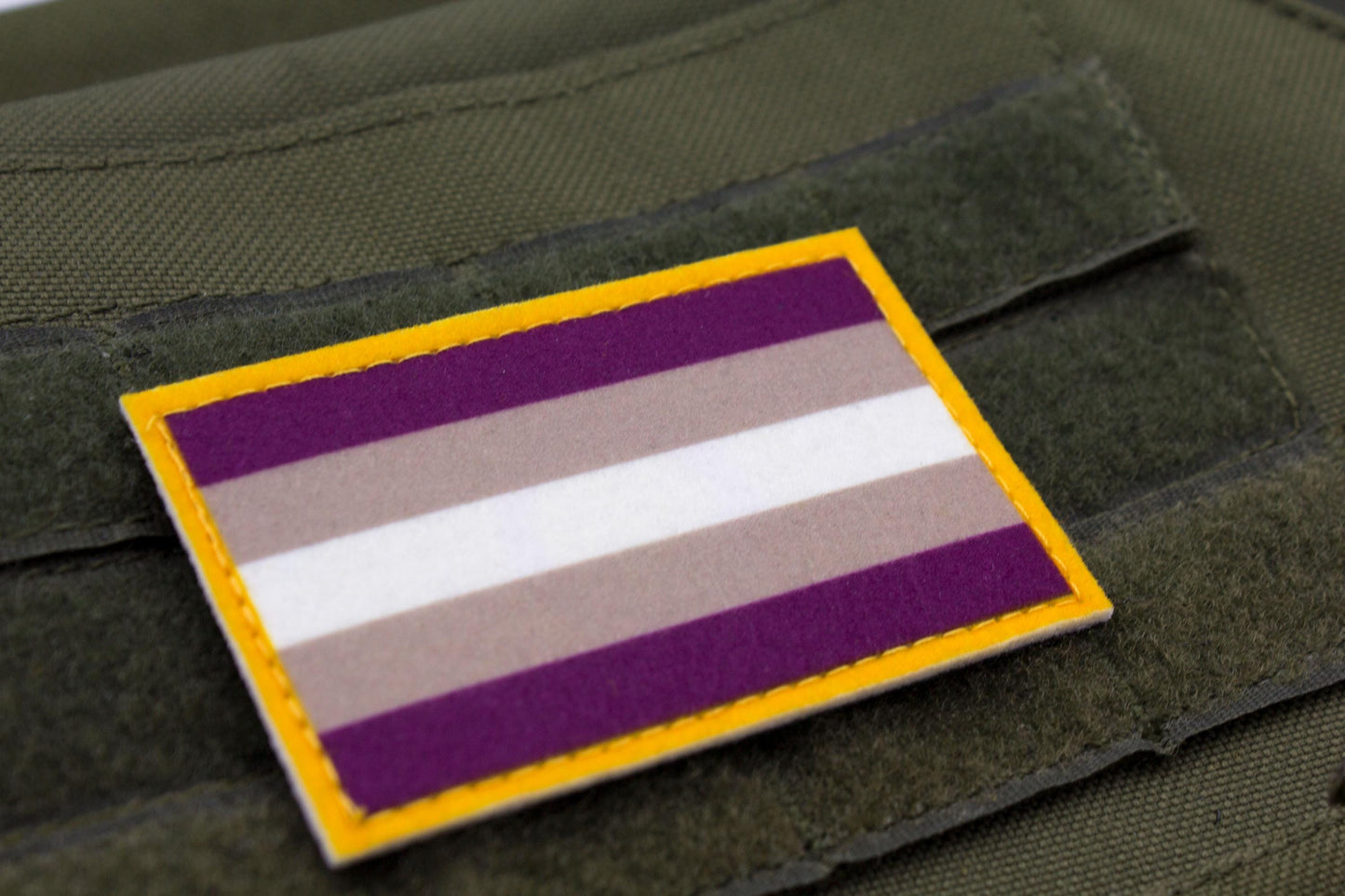 Gray asexuality LGBTQ flag hook and loop patch