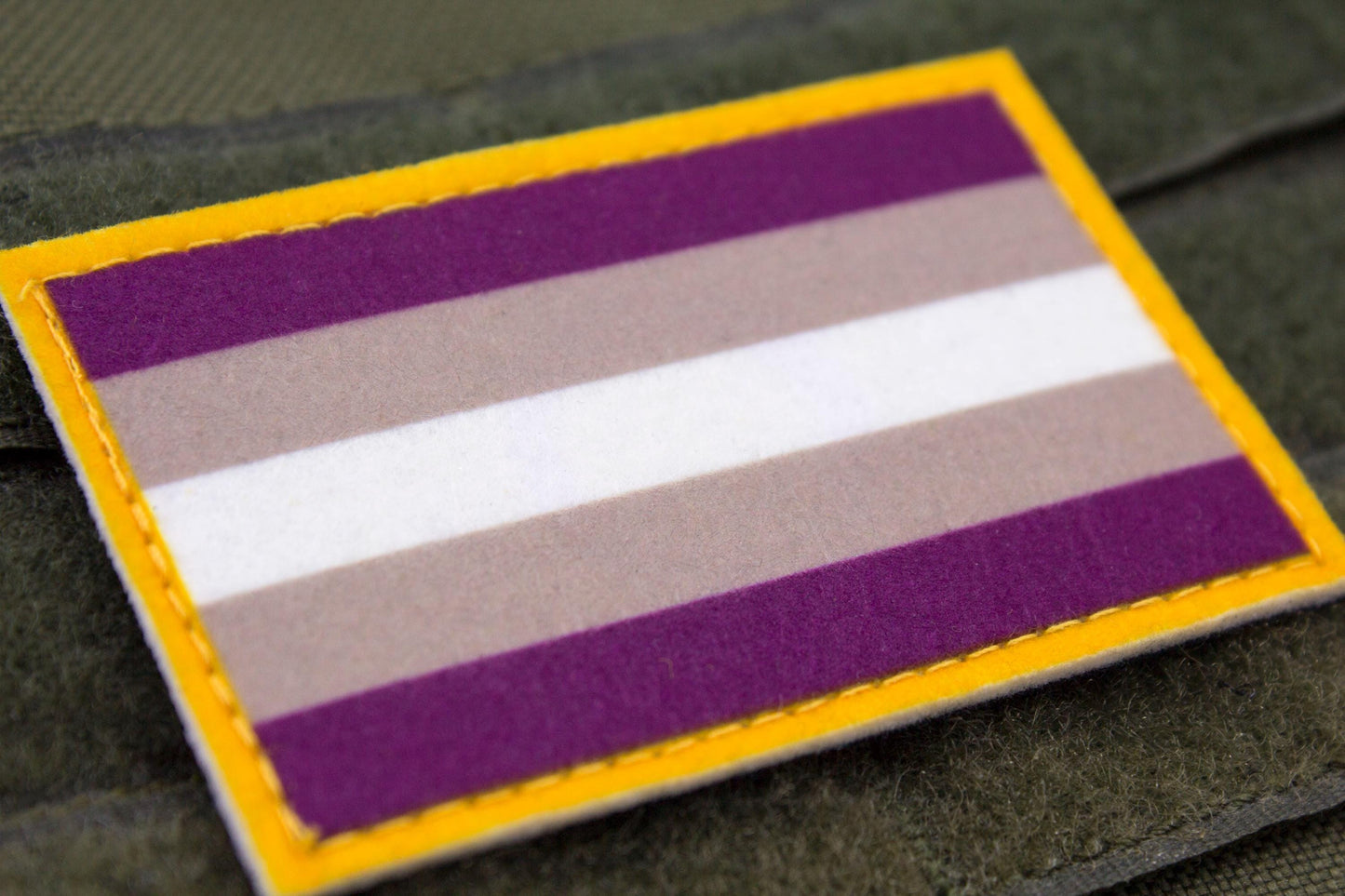 Gray asexuality LGBTQ flag hook and loop patch