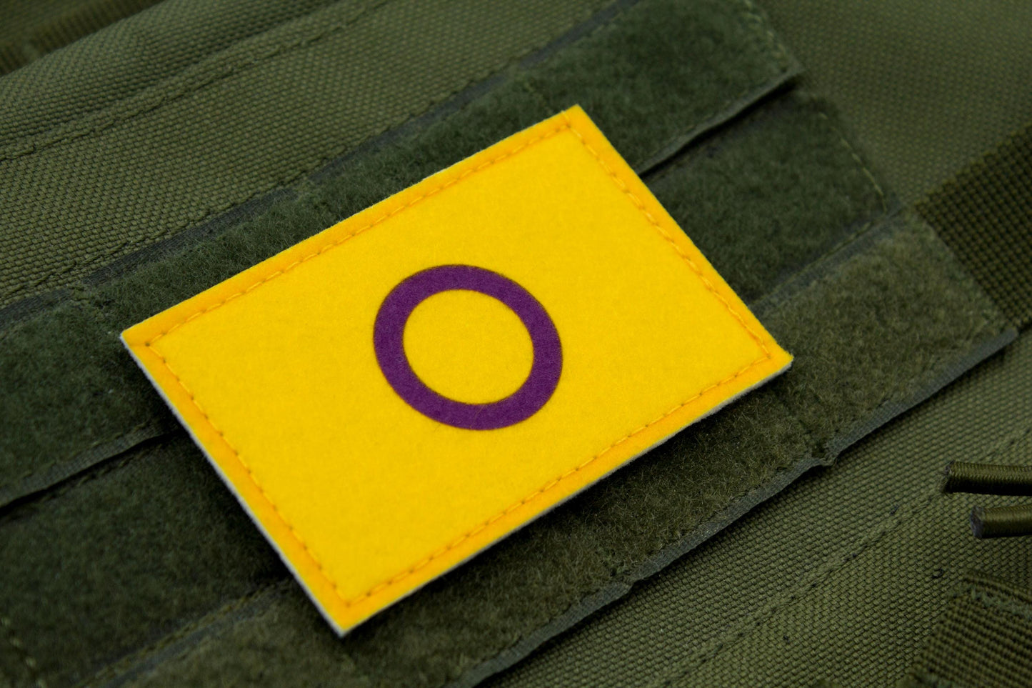 Intersex LGBTQ flag hook and loop patch