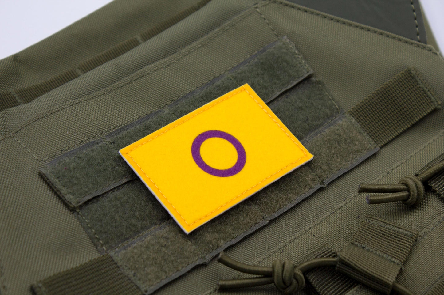 Intersex LGBTQ flag hook and loop patch