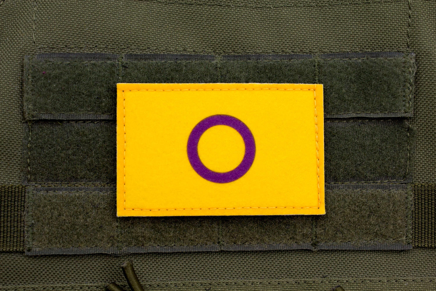 Intersex LGBTQ flag hook and loop patch
