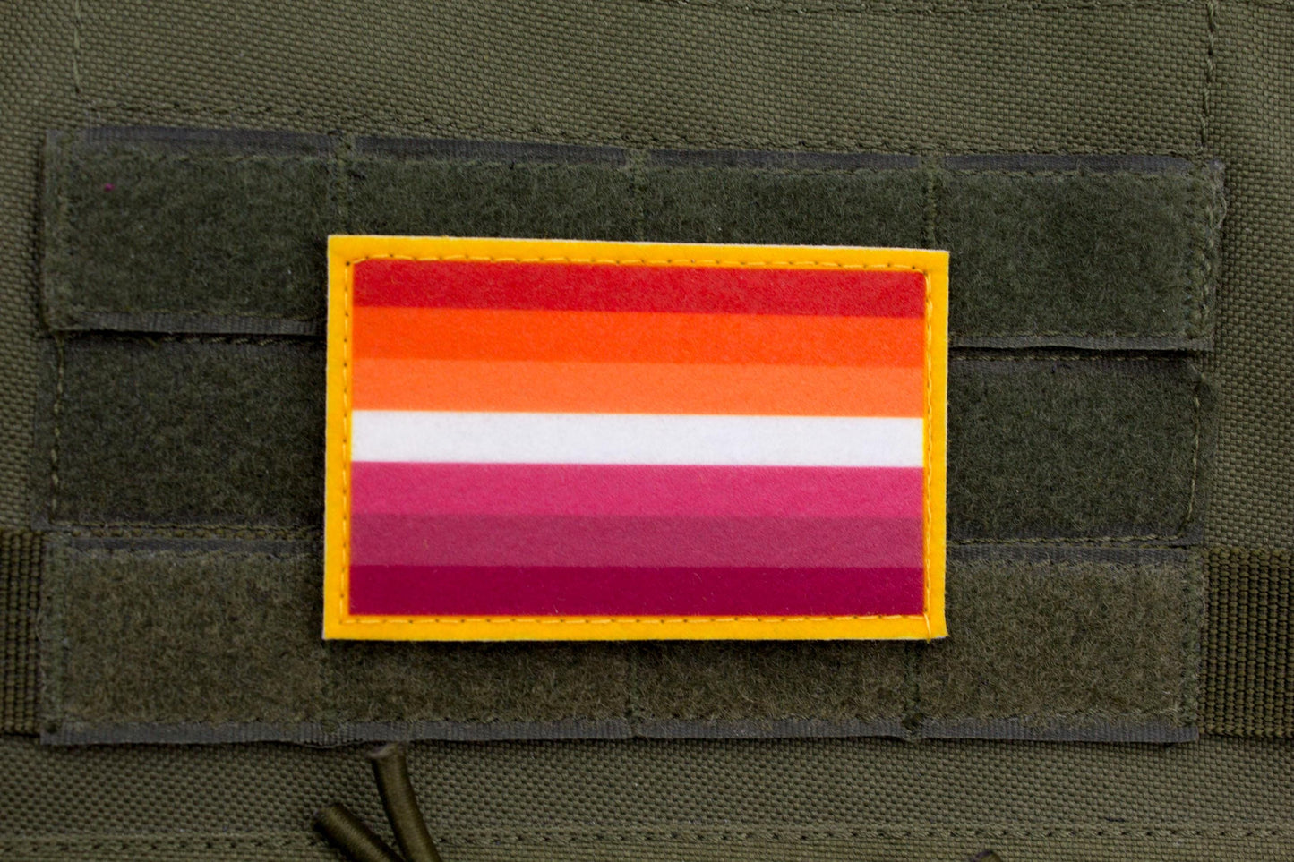 Lesbian LGBTQ flag hook and loop patch