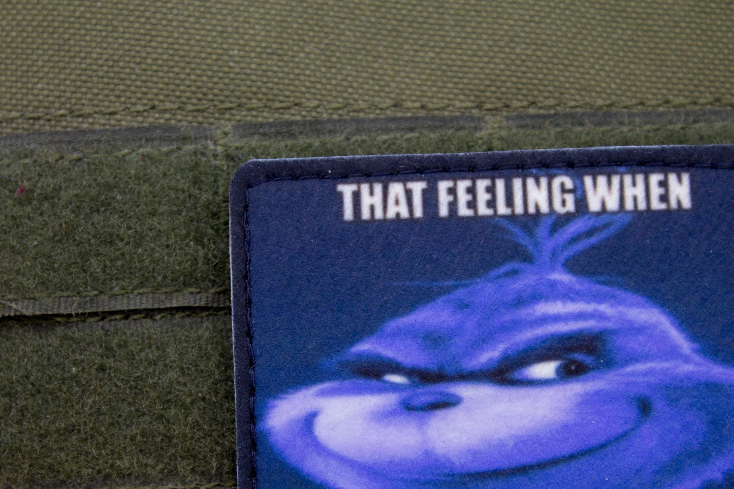 Knee surgery Grinch meme hook and loop morale patch