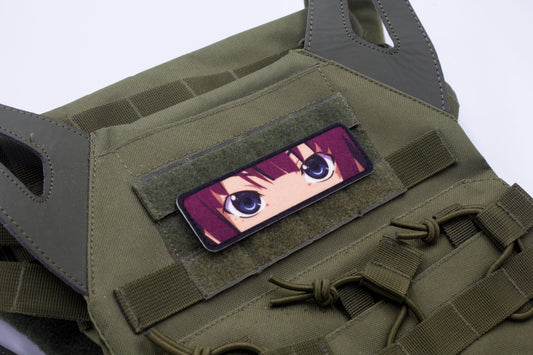 Hitagi Senjougahara eyes Monogatari anime hook and loop patch