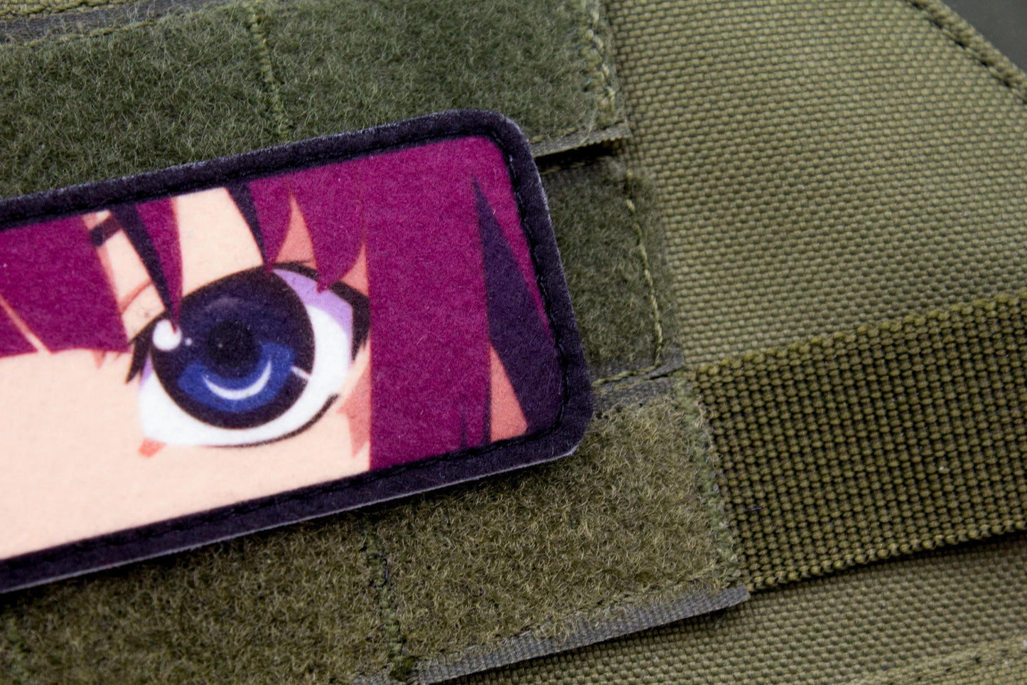 Hitagi Senjougahara eyes Monogatari anime hook and loop patch