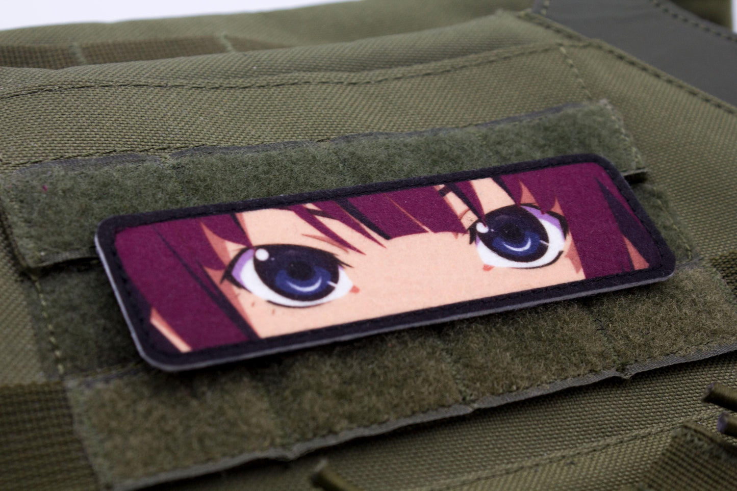 Hitagi Senjougahara eyes Monogatari anime hook and loop patch
