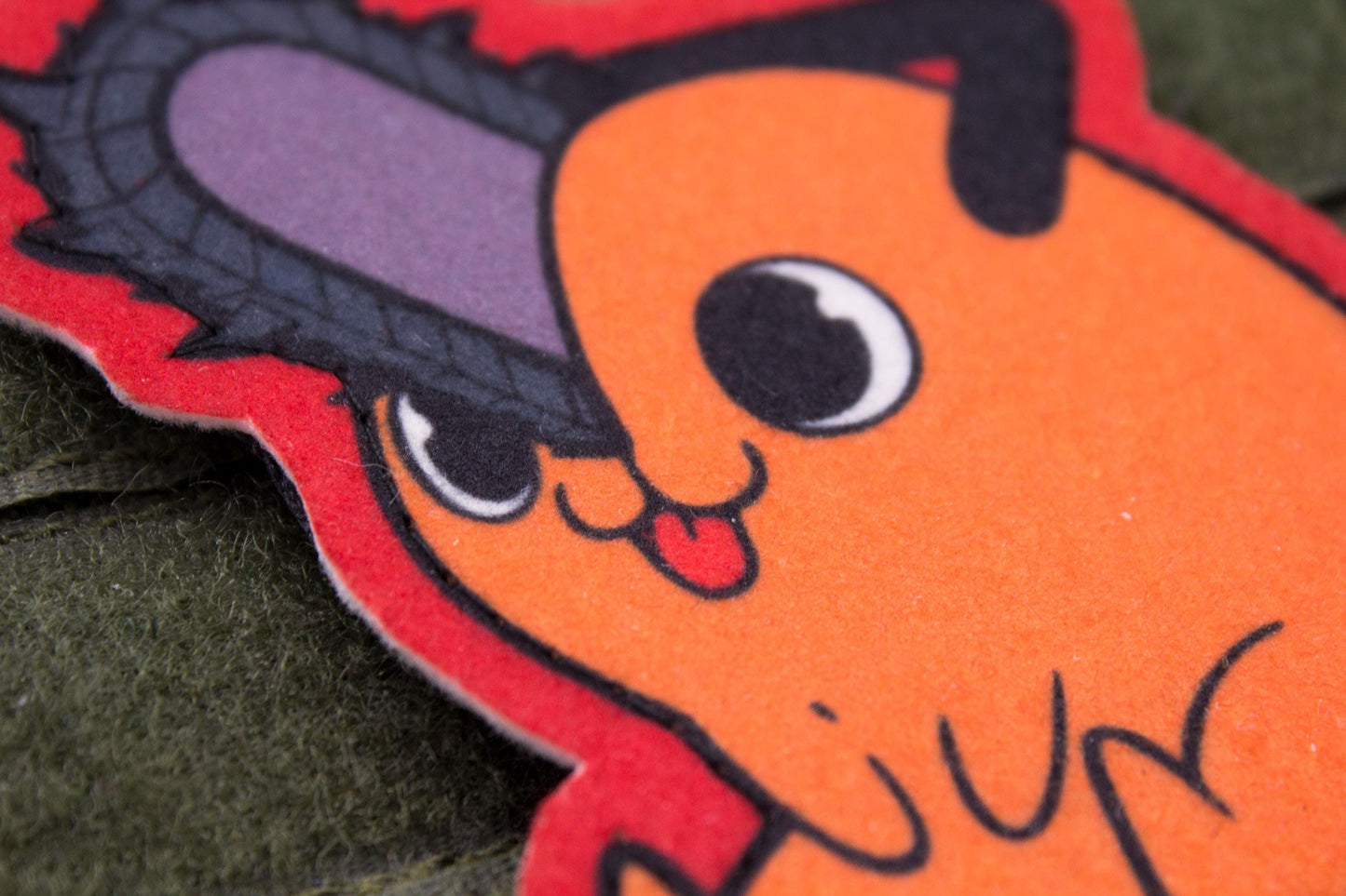 Pochita Chainsaw Man hook and loop anime patch RED