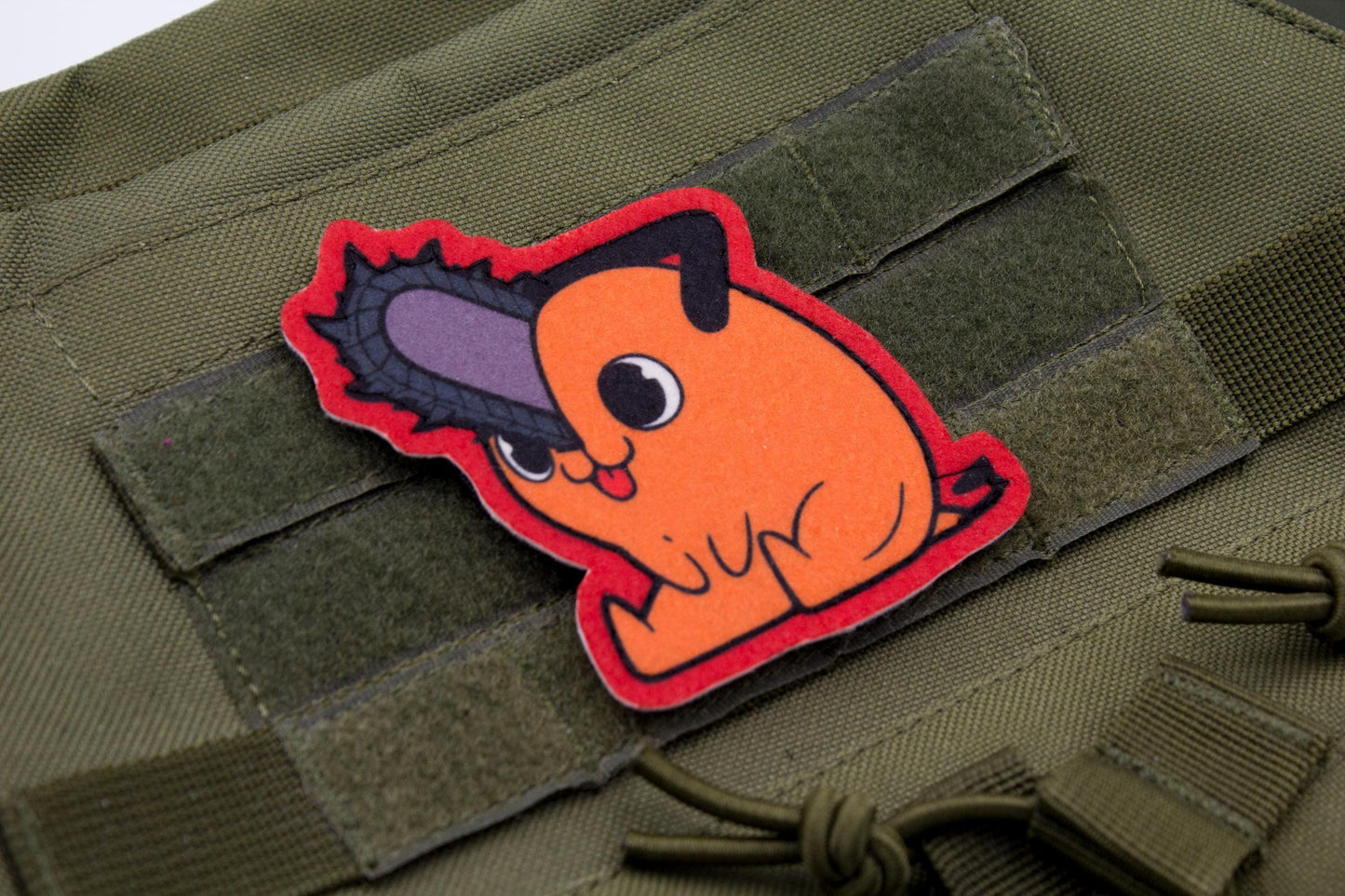 Pochita Chainsaw Man hook and loop anime patch RED