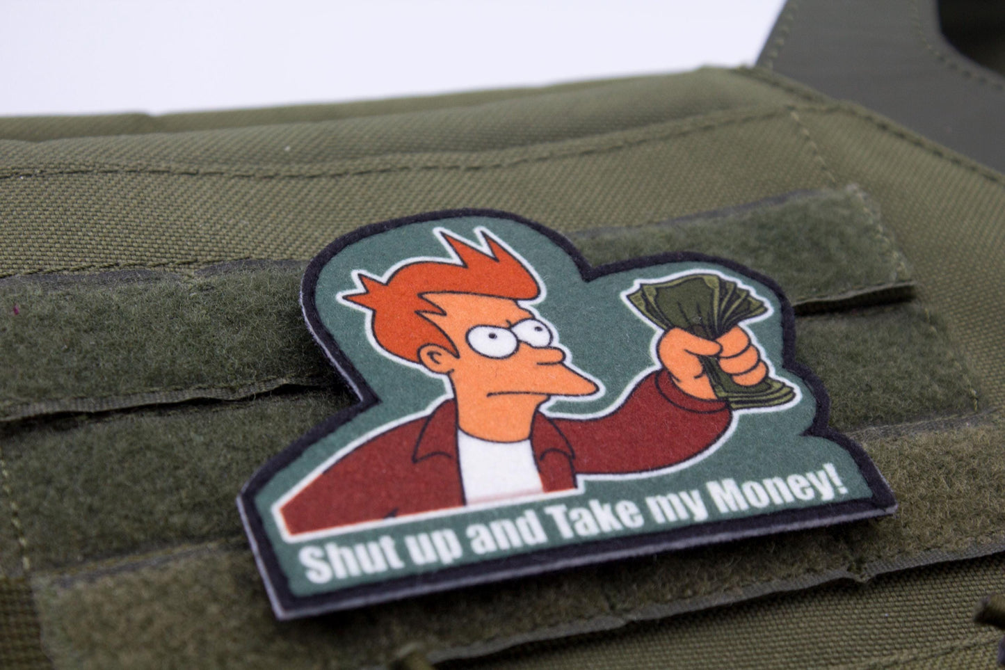 Shut up and take my money Futurama Cosplay hook and loop morale patch