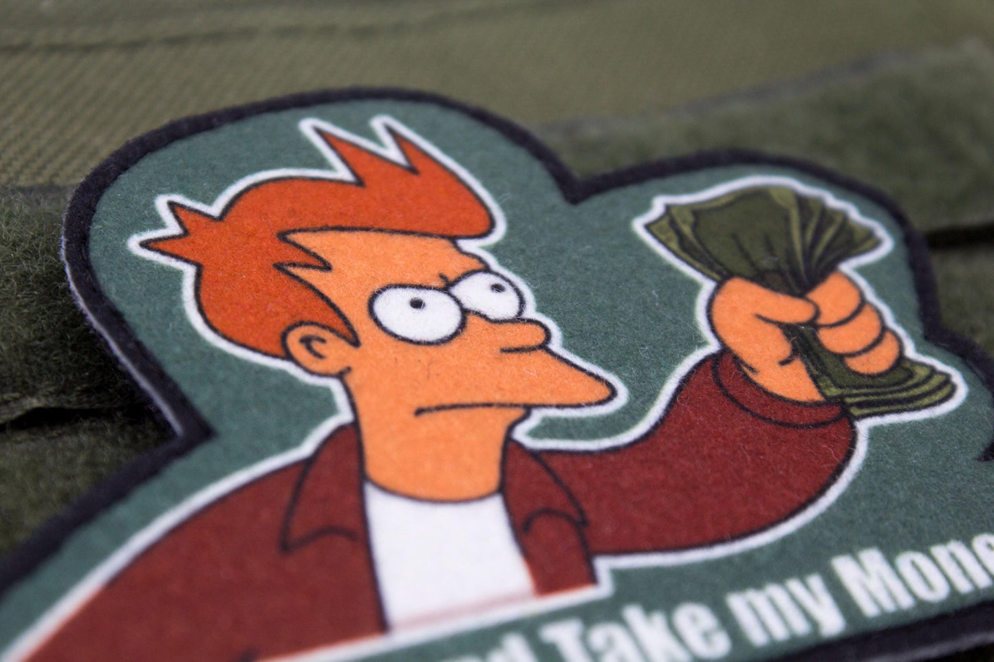 Shut up and take my money Futurama Cosplay hook and loop morale patch