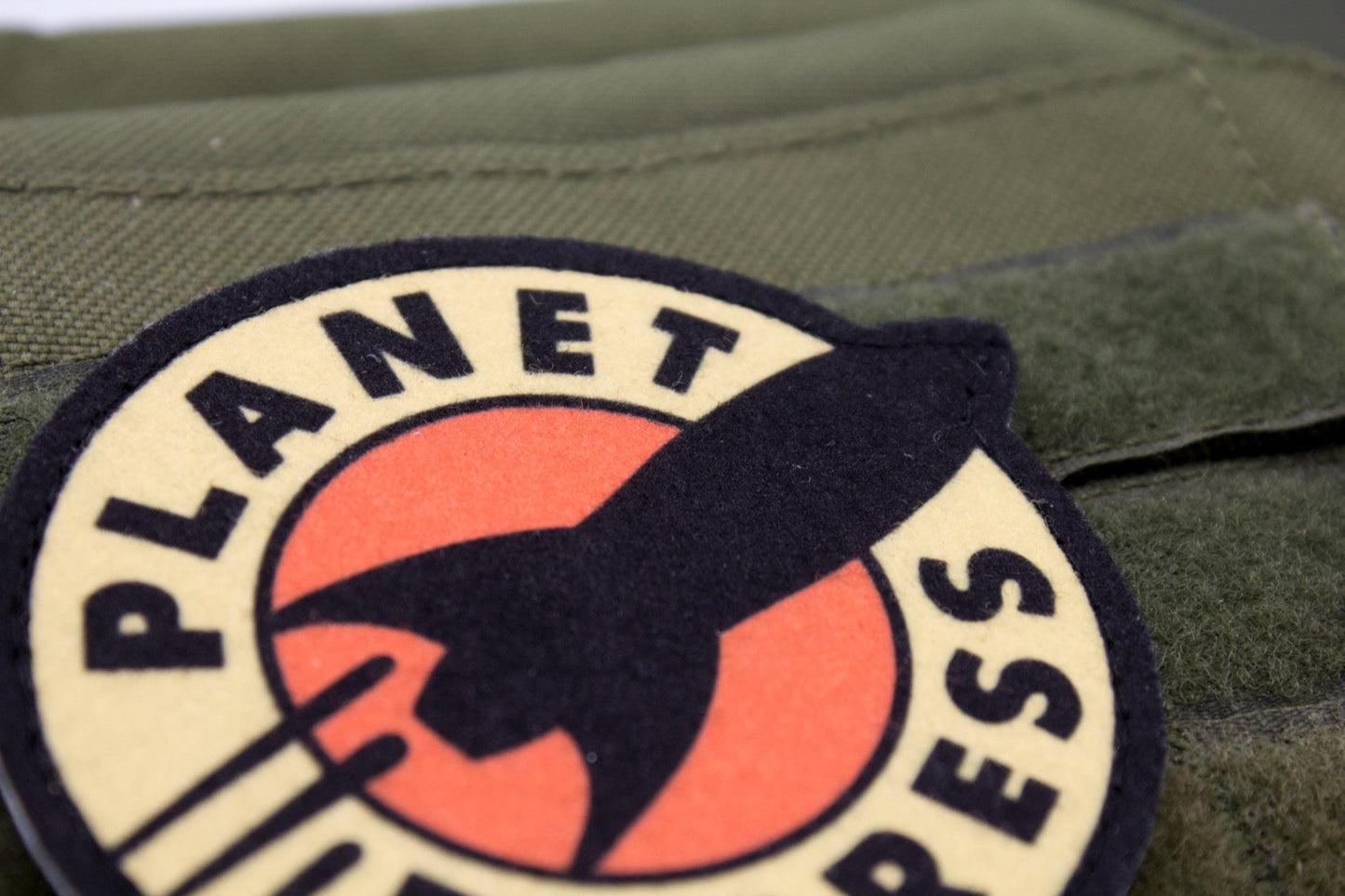 Planet Express Futurama logo BLACK Cosplay hook and loop morale patch