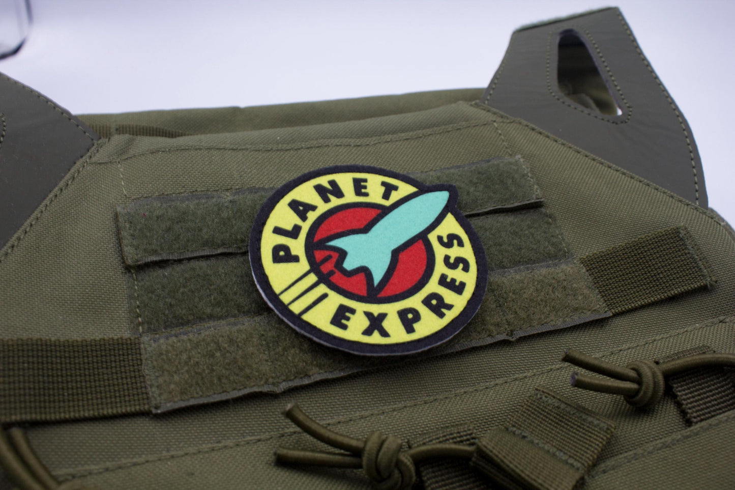 Planet Express Futurama logo BLUE Cosplay hook and loop morale patch